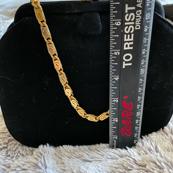 Beautiful suede handbag with a a striking gold chain handle   Great condition - Picture 2 of 5